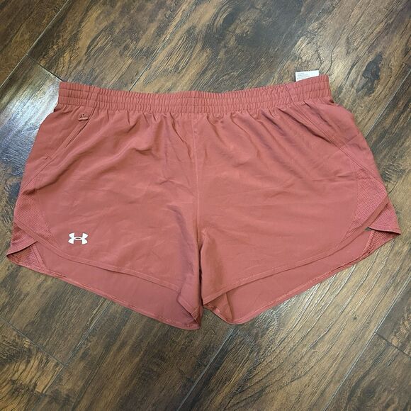 NWT Under Armour Fly By Womens Running Shorts Redish 3 Inch Lightweight - Picture 1 of 12